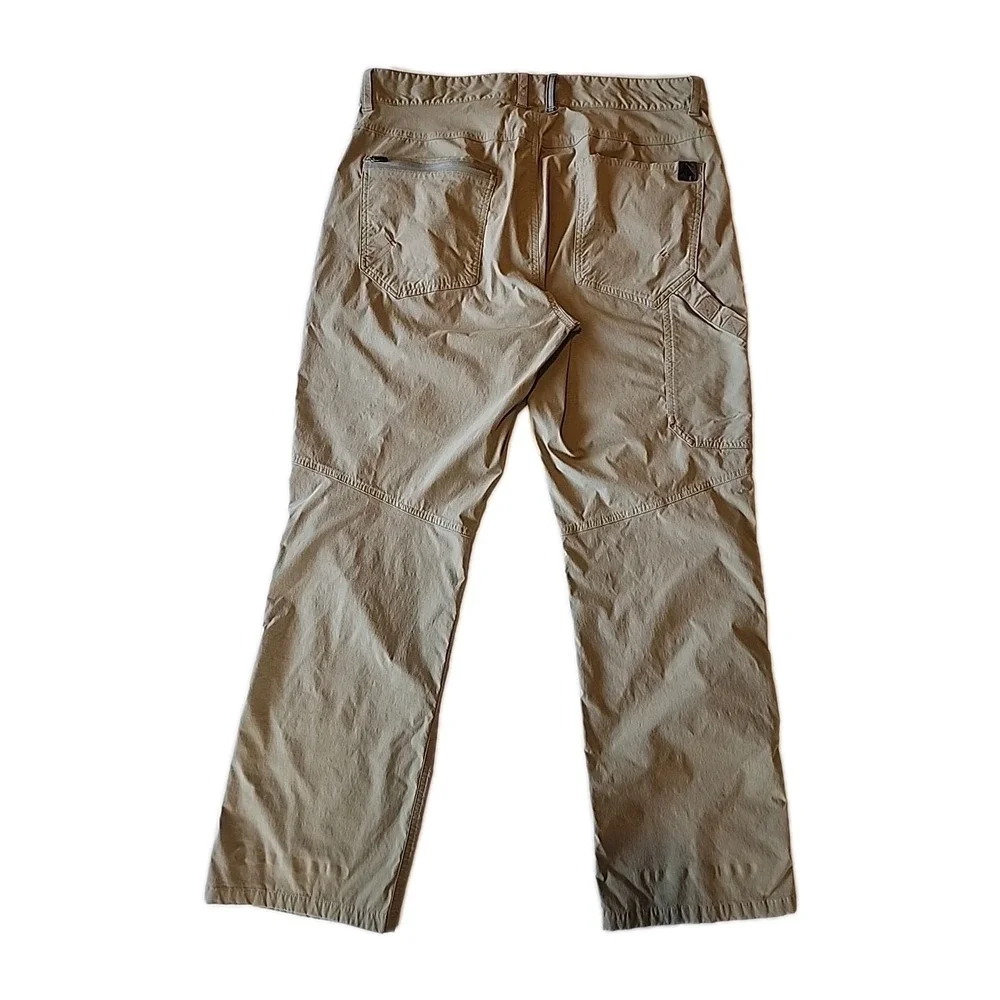LL Bean Mens Cresta Cargo Hiking‎ Pants 34x30 Water Resistant Lightweight Beige